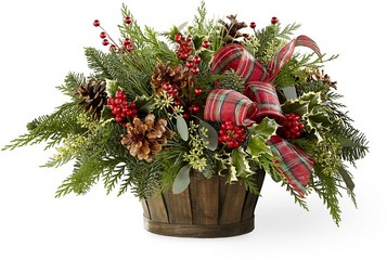 The Holiday Homecomings Basket from Clifford's where roses are our specialty